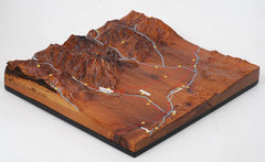 High Relief Wood Map of Nathrop Colorado Area