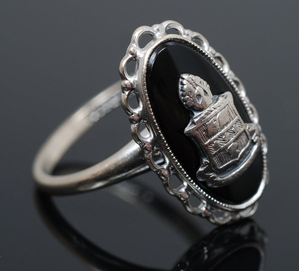 Vintage ALPHA CHI OMEGA Crest 10K Gold Ring