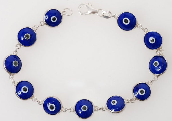 Sterling Evil Eye Bracelet