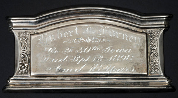 Spanish-American War Soldier's CASKET PLAQUE - 50th Iowa Inf.