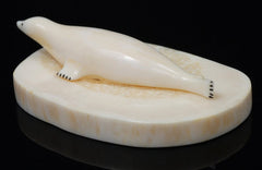 JOE IYA Harp Seal Ivory Carving - Alaska Native Art