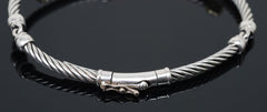 David Yurman X Collection Diamond 18K Gold & Sterling Silver Cable Bracelet