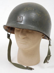 Korean War US Army Helmet w/ Welded Captains Bars (45th & 95th Infantry Liner)