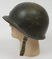 Korean War US Army Helmet w/ Welded Captains Bars (45th & 95th Infantry Liner)