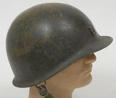 Korean War US Army Helmet w/ Welded Captains Bars (45th & 95th Infantry Liner)