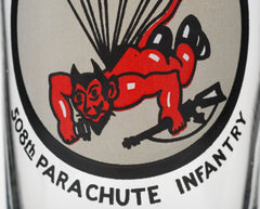 WWII 508th PIR/Parachute Infantry Drinking Glass (82nd Airborne)
