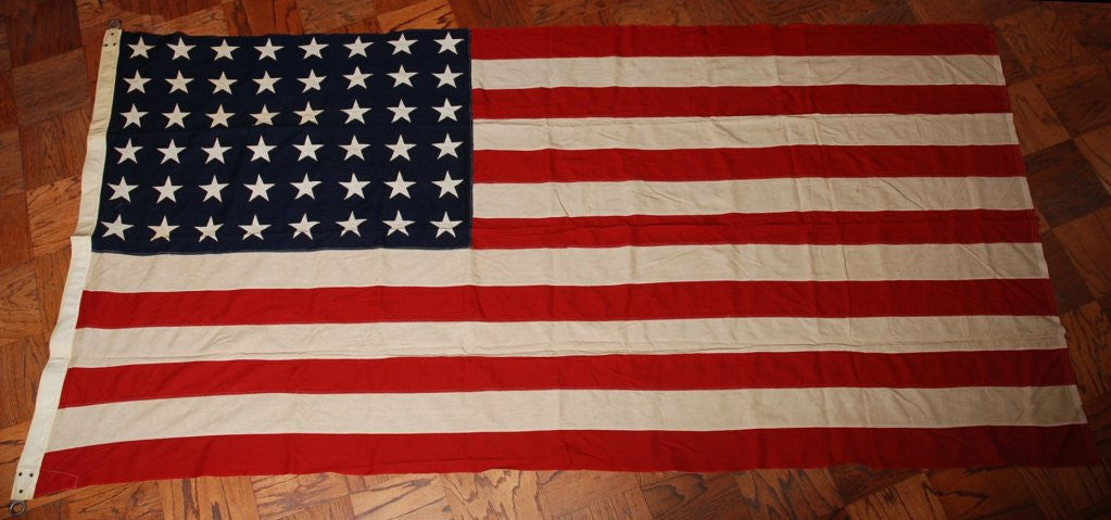 Large WWII 48-Star American Flag - 9 Feet Long!