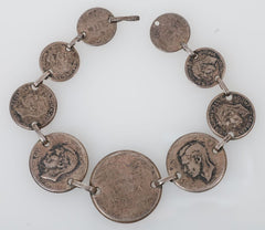 WWII Australian Florin, Shilling & Pence Silver Coin Bracelet
