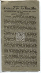 "ABC of the Invisible Empire" 1917 Booklet from KKK / Ku Klux Klan