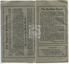 "ABC of the Invisible Empire" 1917 Booklet from KKK / Ku Klux Klan