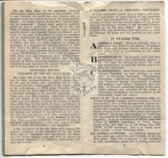 "ABC of the Invisible Empire" 1917 Booklet from KKK / Ku Klux Klan