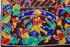 1940s College Football Theme Silk Scarf