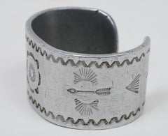 WWII Boeing B-29 Superfortress Trench Art Bracelet Native American Motif