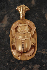 14K Gold Egypian Revival Scarab Pendant