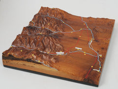 High Relief Wood Map of Nathrop Colorado Area