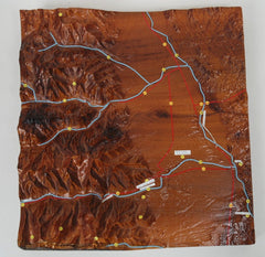 High Relief Wood Map of Nathrop Colorado Area