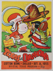 1955 Oklahoma Sooners vs Texas Longhorns Football Program