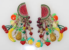 Lunch at the Ritz - Fruit Cocktail Clip Earrings