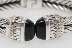 Alisa Designs Twisted Cable Bracelet 18K Gold & Sterling w/Onyx Yurman Style