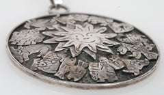 Signed Vintage ZODIAC PENDANT Mexican Sterling Silver