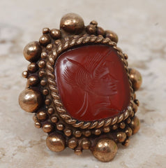 Stephen Dweck Intaglio Carved Carnelian Cameo Ring