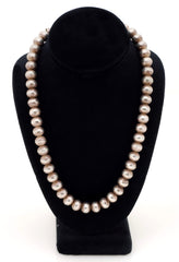 Vintage 21" Handmade Navajo Pearls Necklace in Sterling Silver