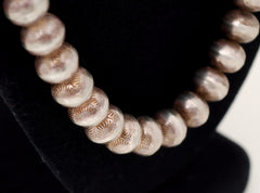 Vintage 21" Handmade Navajo Pearls Necklace in Sterling Silver